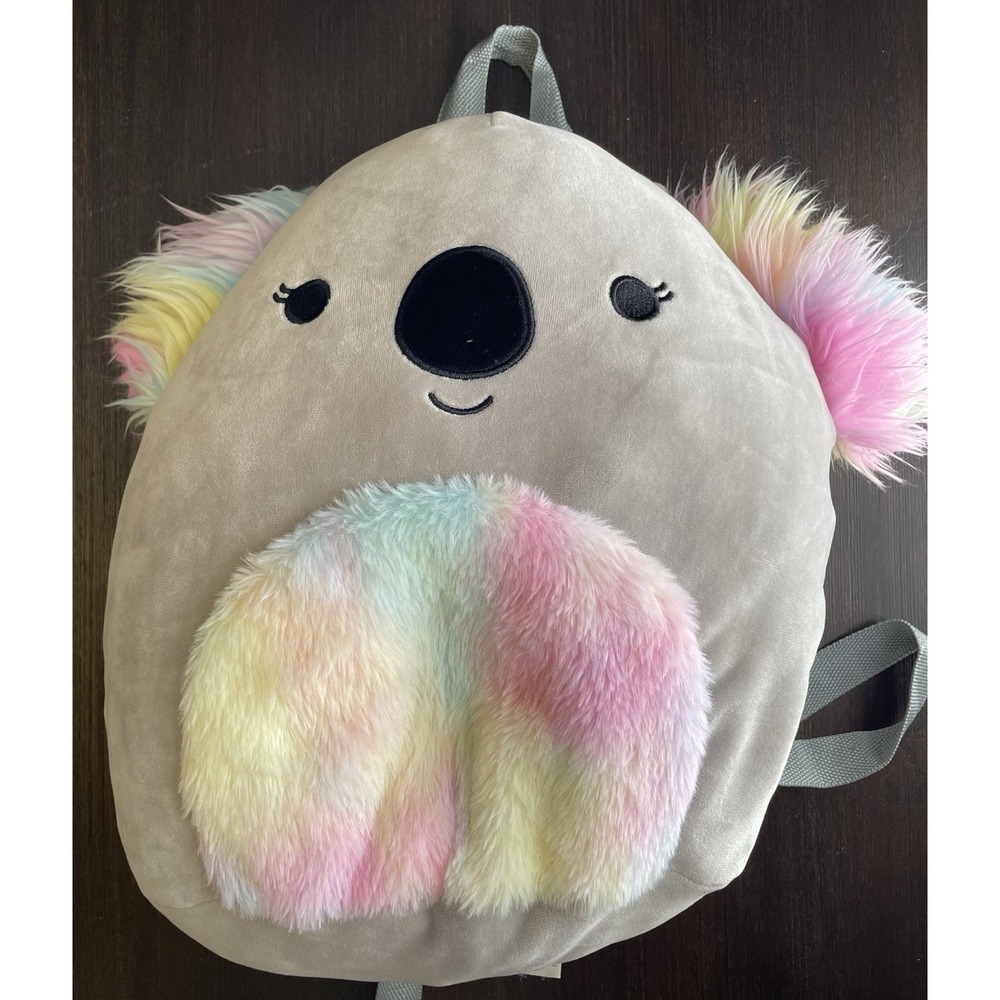 Squishmallows Koala Plush Backpack Rainbow Ears Kids Small Bag Cute Soft